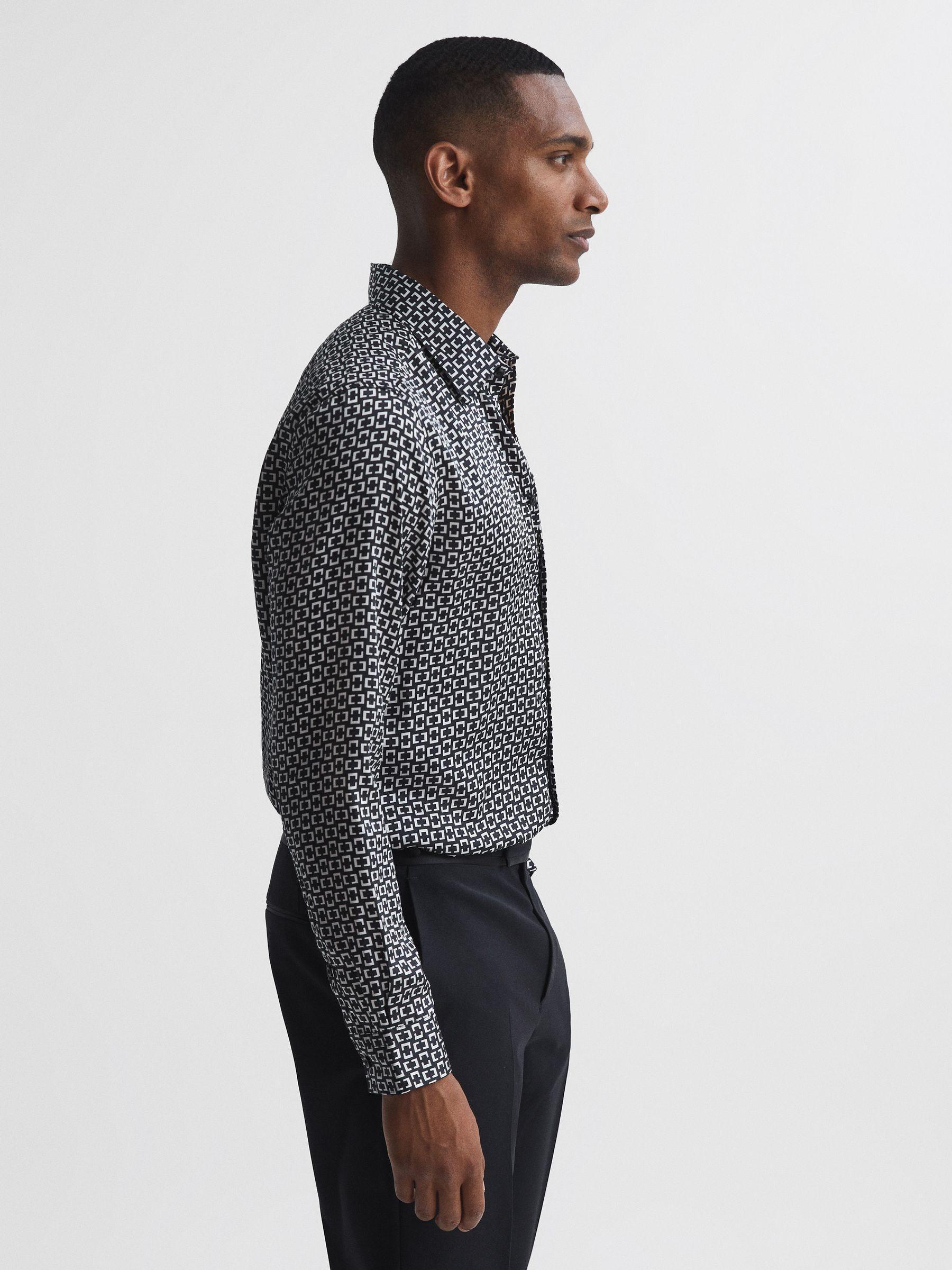 Geo Print Shirt in Black Product Image