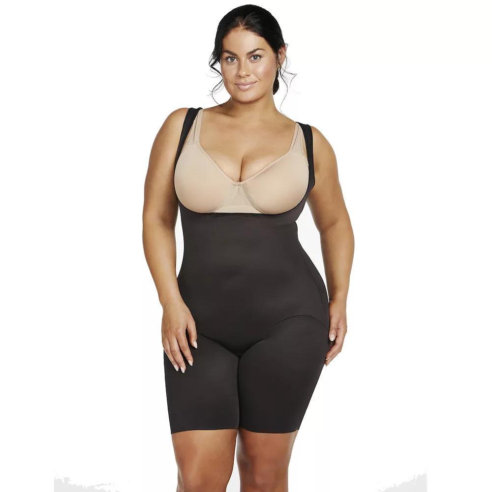 Plus Size Naomi & Nicole® Firm Control Shapewear Unbelievable Comfort® Torsette Thigh Slimmer 7776, Women's, Size: 3XL, Black Product Image
