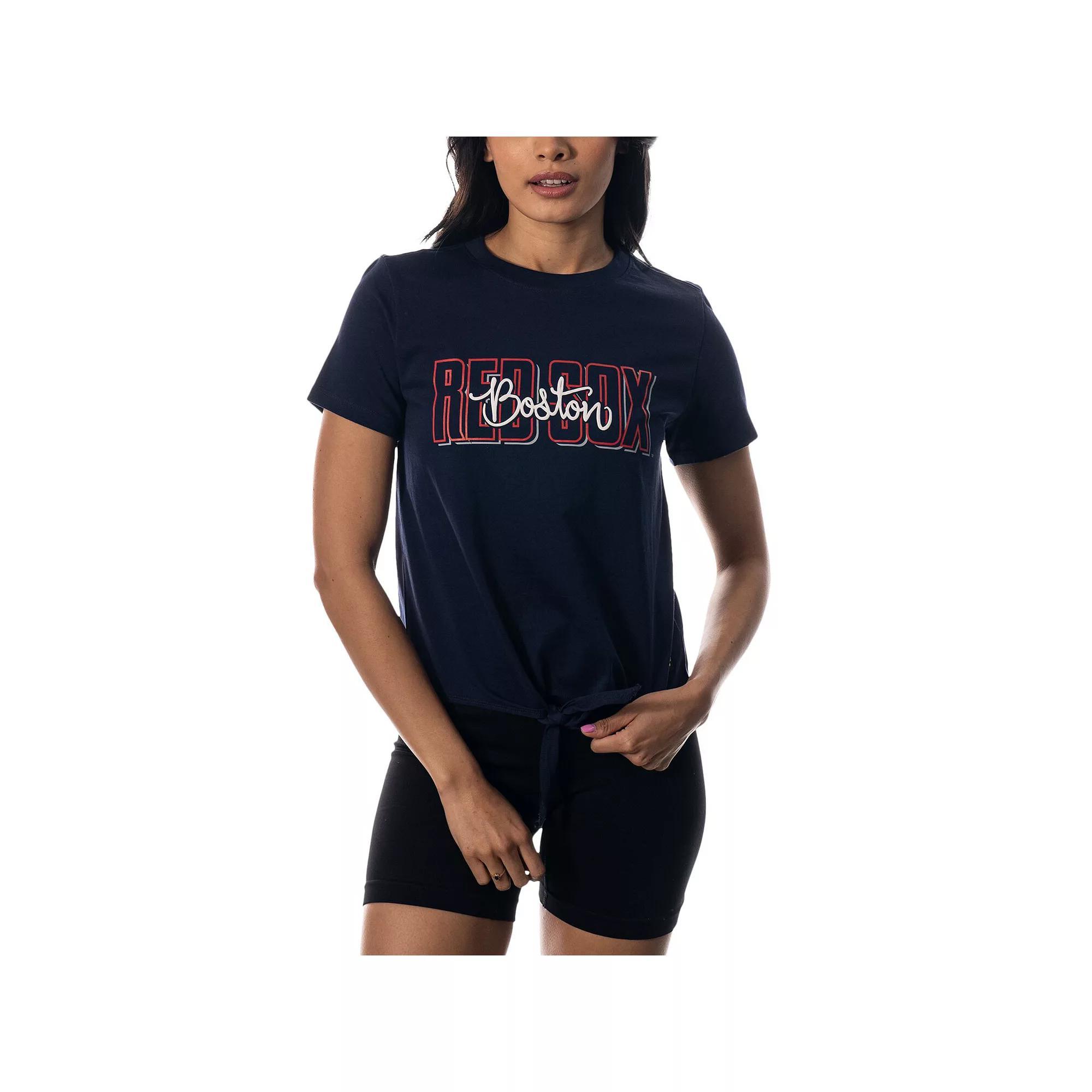 Women's The Wild Collective Navy Boston Red Sox Twist Front T-Shirt,  Product Image