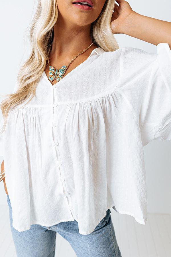 Ready To Scroll Babydoll Top In White Product Image