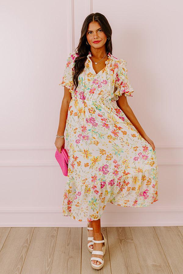 Floral Flair Midi In Ivory Product Image