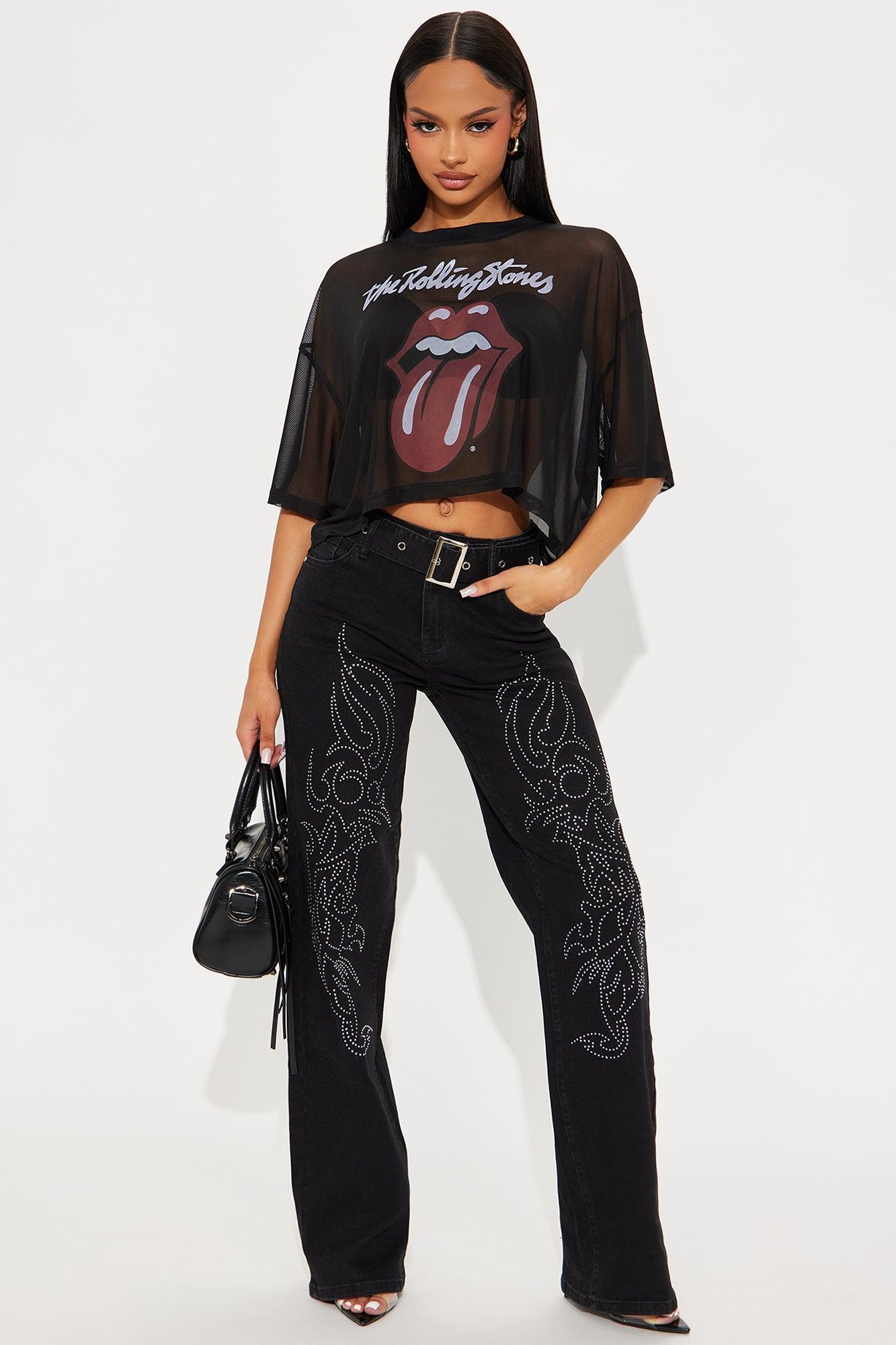 The Rolling Stones Layered Mesh Tee - Black Product Image