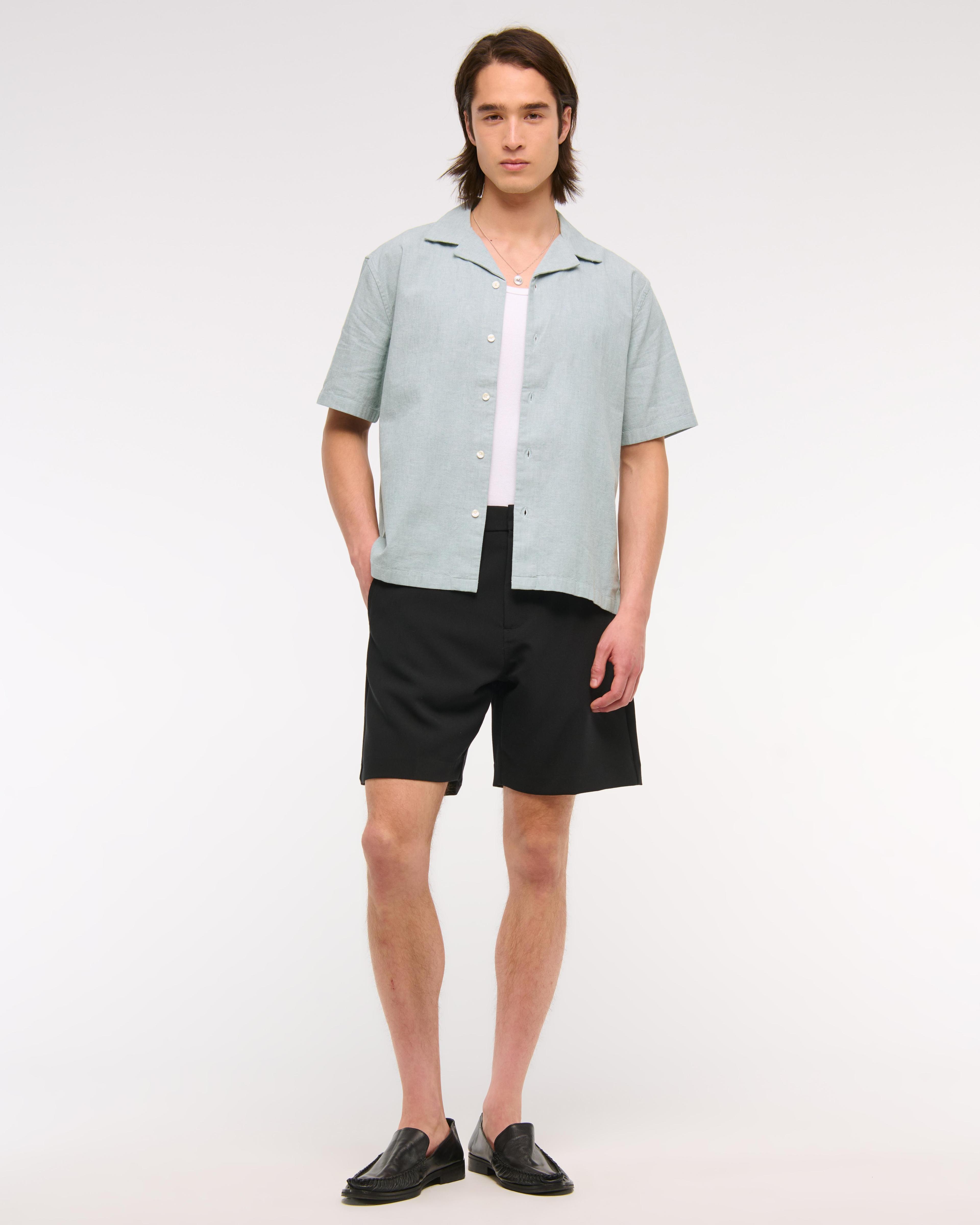 Camp Collar Summer Linen-Blend Shirt Product Image