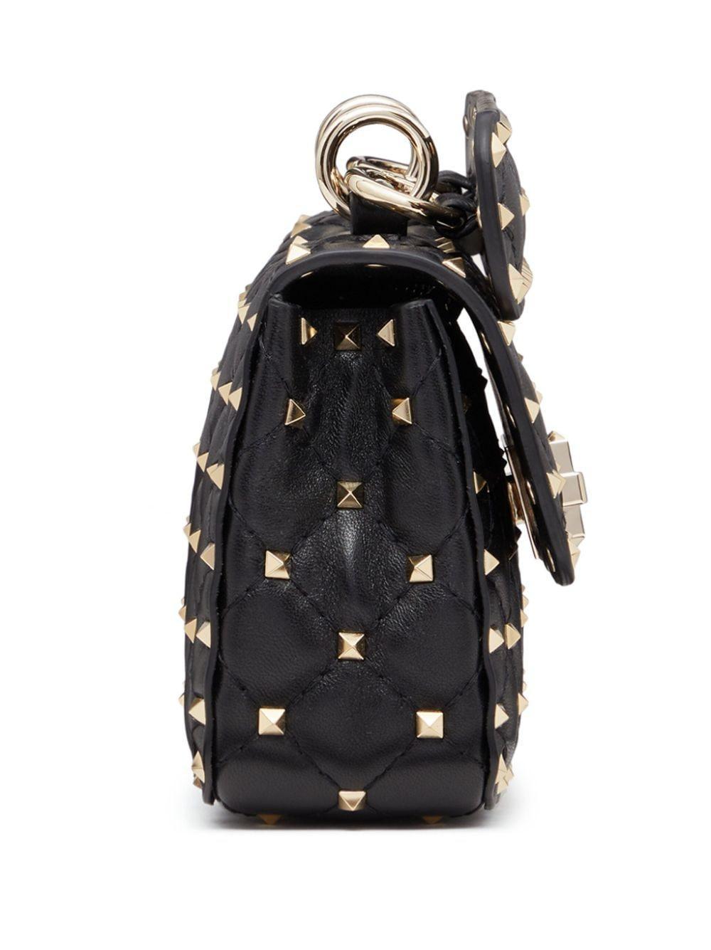 Small Rockstud Spike Shoulder Bag In Black Product Image