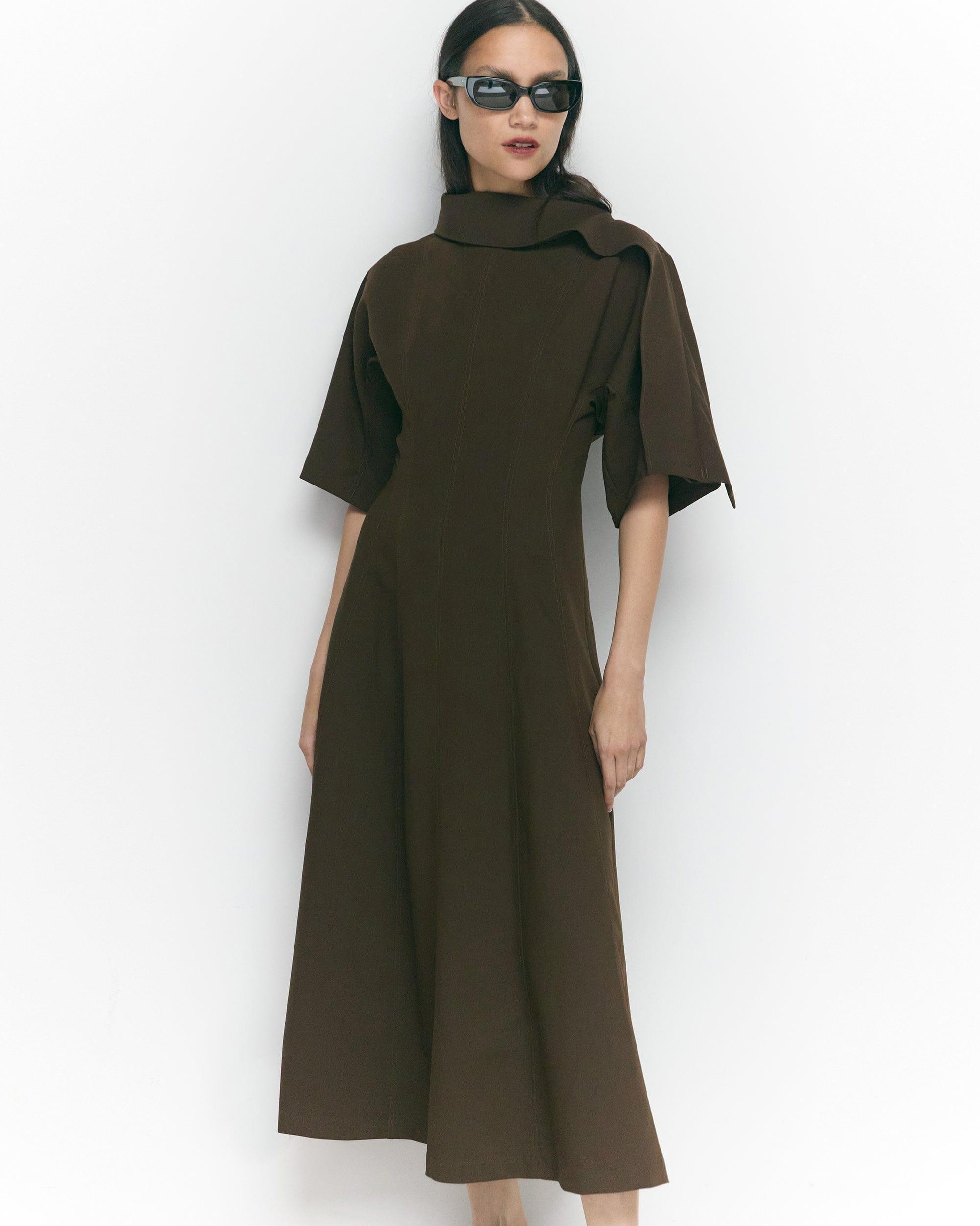 Addison Foldover Scarf-Neck Dress Product Image