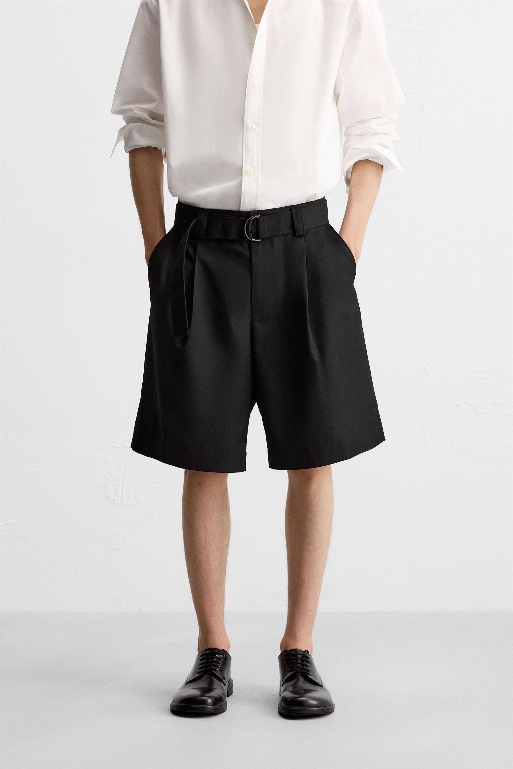 BELTED WIDE FIT BERMUDA SHORTS Product Image