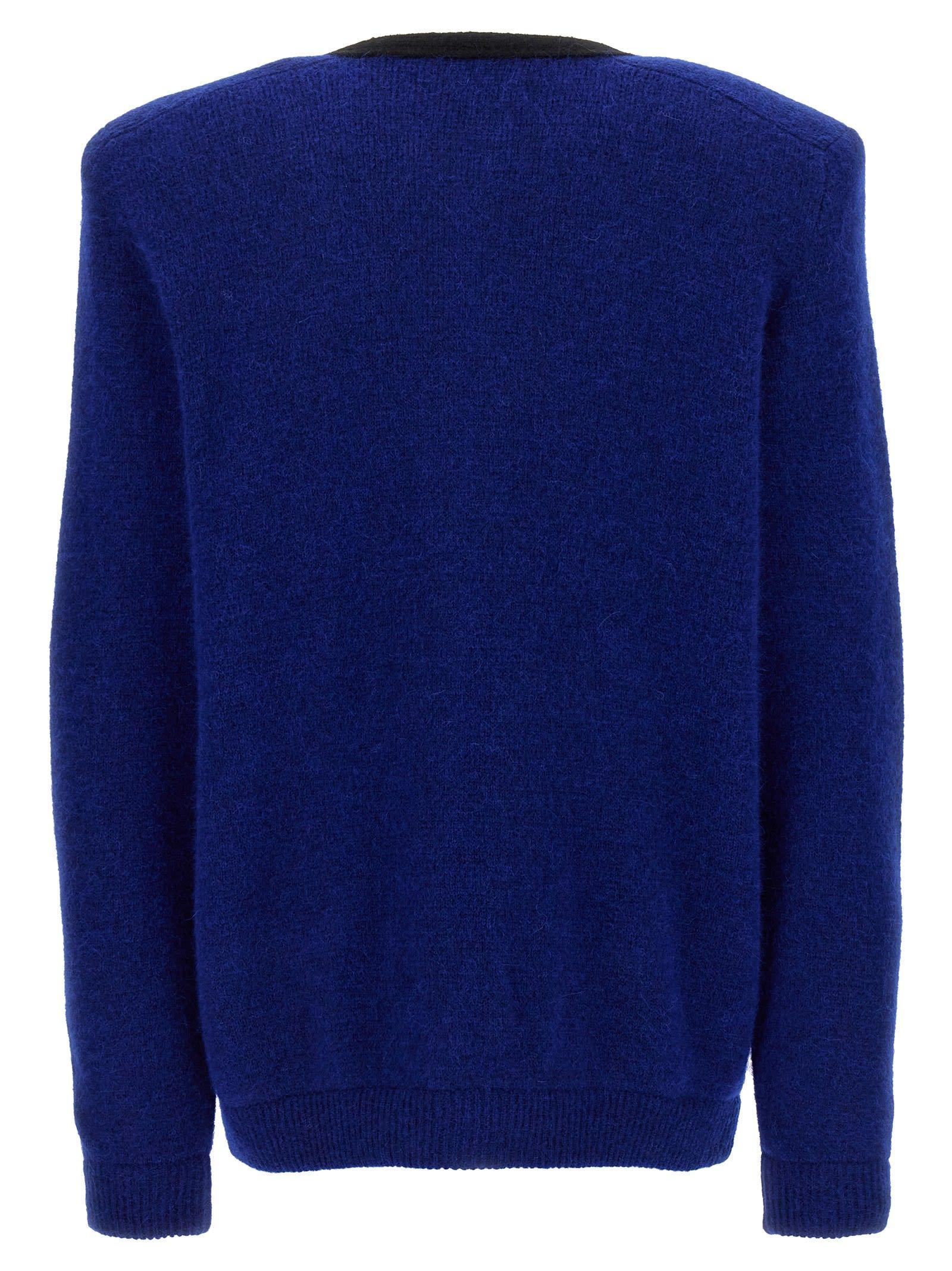 ALESSANDRA RICH Oversize Alpaca Blend Knit Cardigan In Bluette Product Image