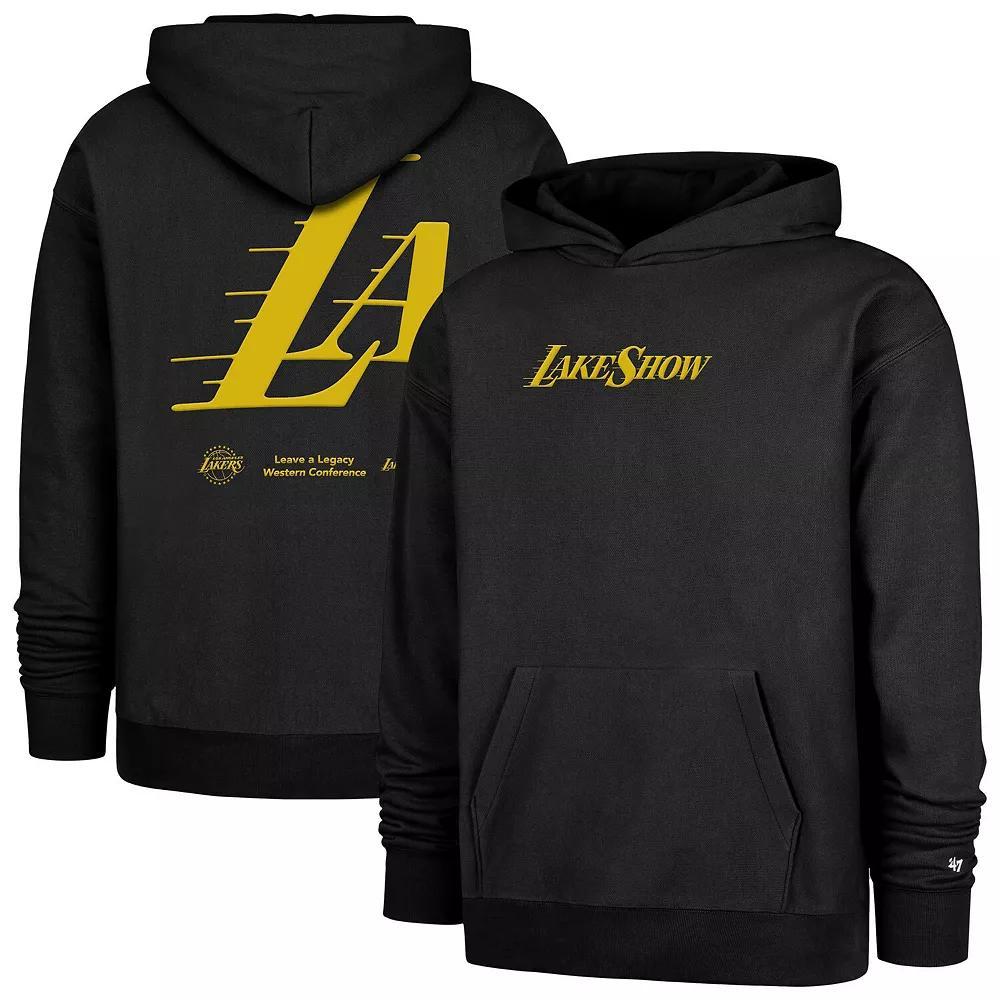 Men's '47  Black Los Angeles Lakers 2024/25 City Edition Double Crossover Foundation Pullover Hoodie, Size: Medium Product Image