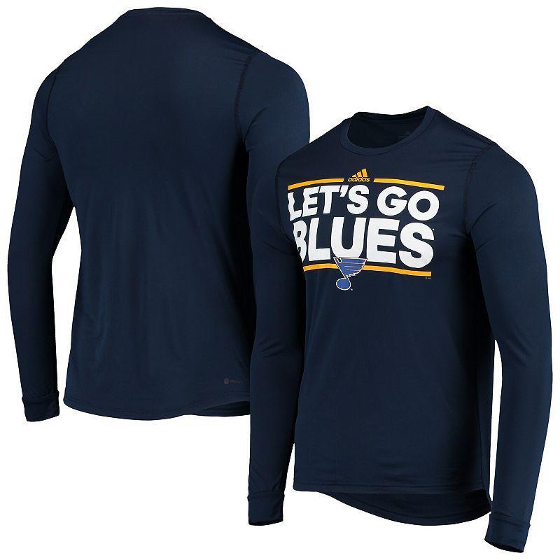 Men's adidas Navy St. Louis Blues Dassler AEROREADY Creator Long Sleeve T-Shirt, Size: Small Product Image