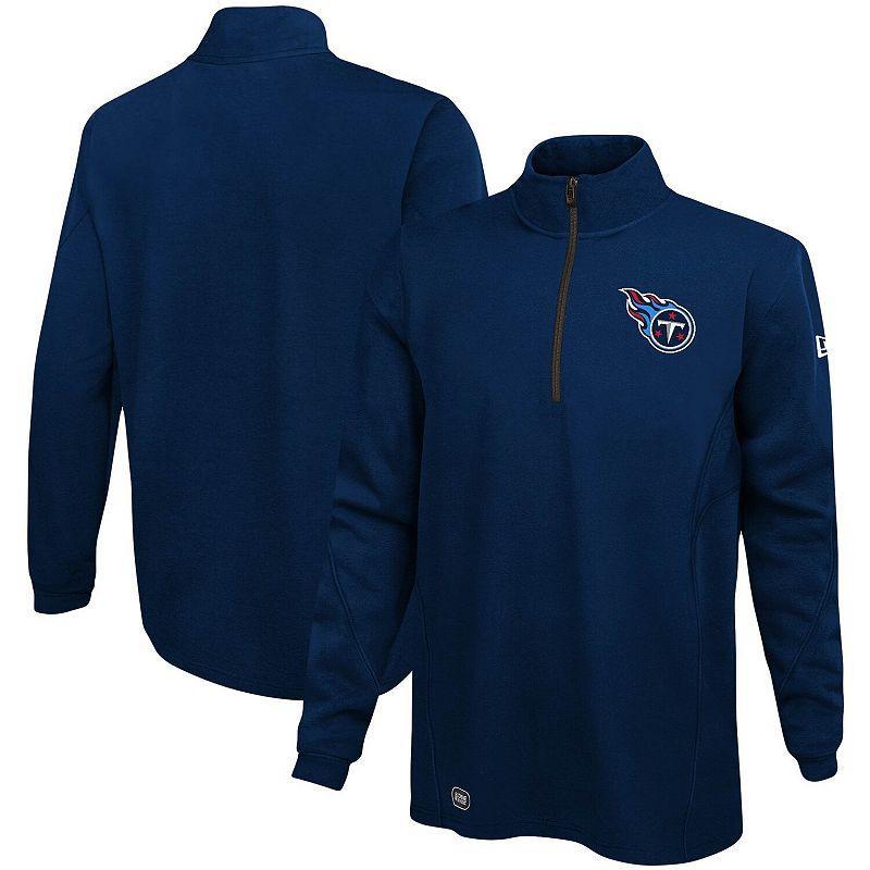 Mens New Era Tennessee Titans Combine Authentic Overcome Quarter-Zip Jacket Blue Product Image