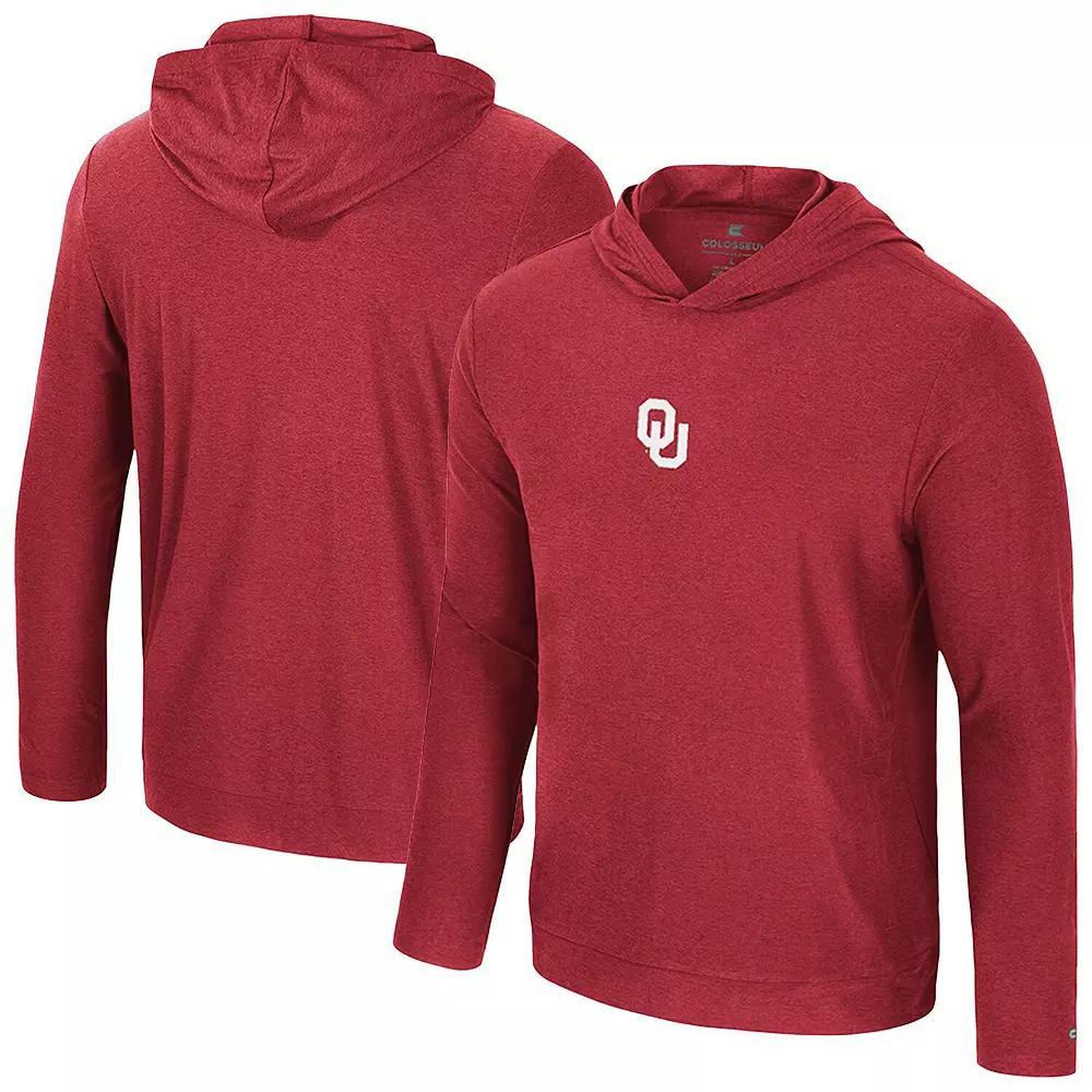 Men's Colosseum Crimson Oklahoma Sooners Long Sleeve T-Shirt Hoodie, Size: 2XL, Red Product Image