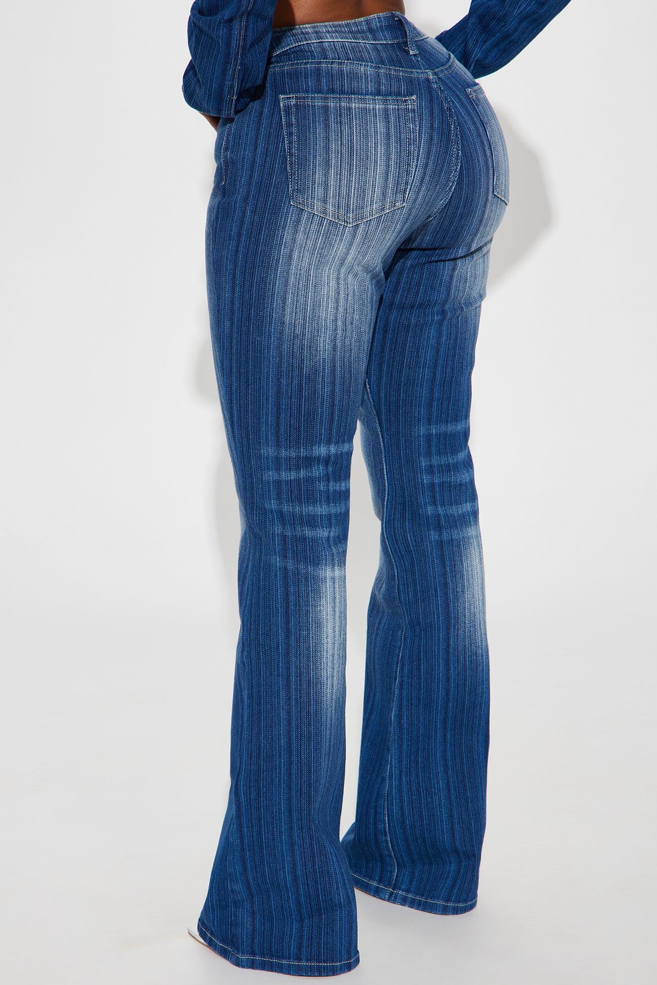 Struck A Chord Stretch Flare Jeans - Medium Wash Product Image