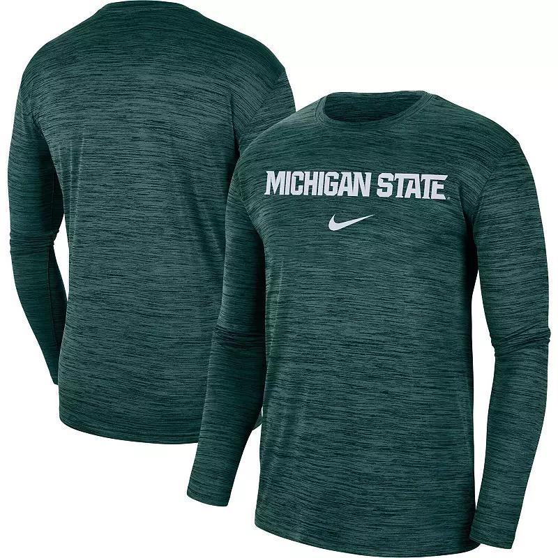 Men's Nike Green Michigan State Spartans Team Velocity Performance Long Sleeve T-Shirt,  Product Image