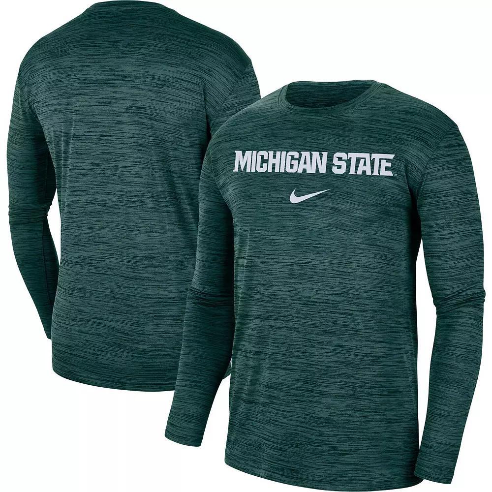 Men's Nike Green Michigan State Spartans Team Velocity Performance Long Sleeve T-Shirt,  Product Image