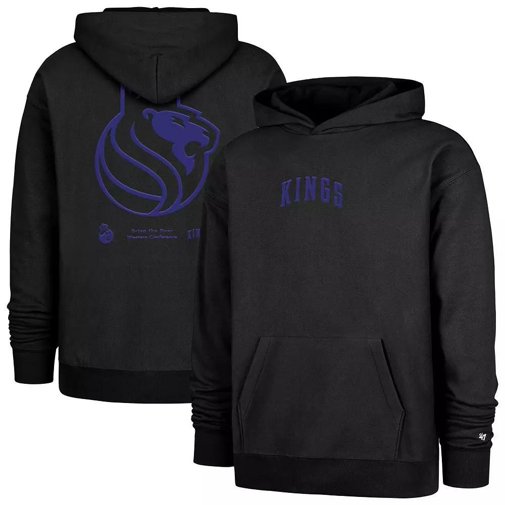 Men's '47  Black Sacramento Kings 2024/25 City Edition Double Crossover Foundation Pullover Hoodie, Size: Small, Kng Black Product Image