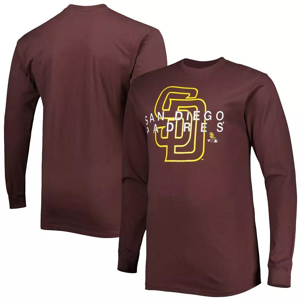 Men's Brown San Diego Padres Big & Tall Long Sleeve T-Shirt, Size: 2XB Product Image