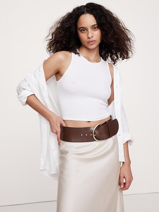 Wide Leather Waist Belt Product Image