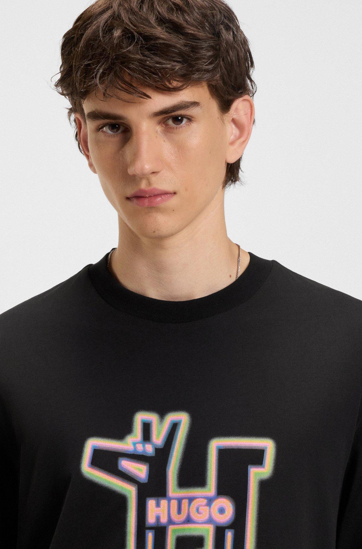 All-gender cotton-jersey T-shirt with graphic print Product Image