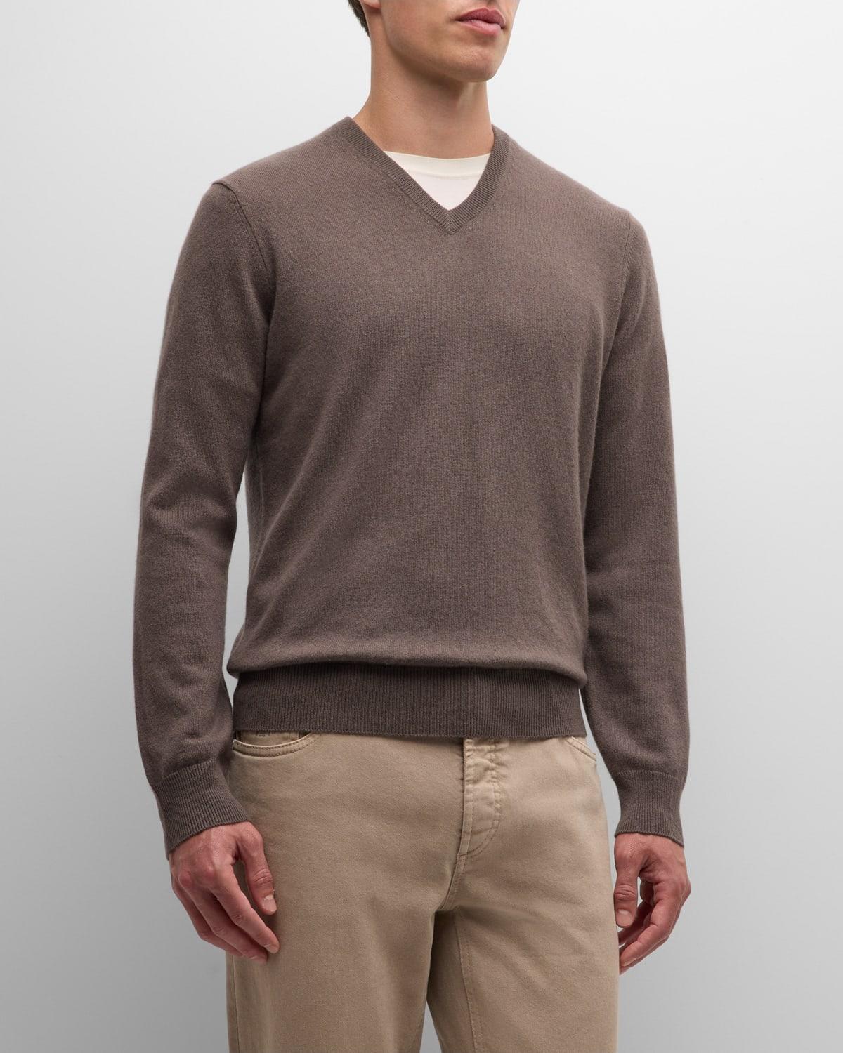 Mens Cashmere V-Neck Sweater Product Image