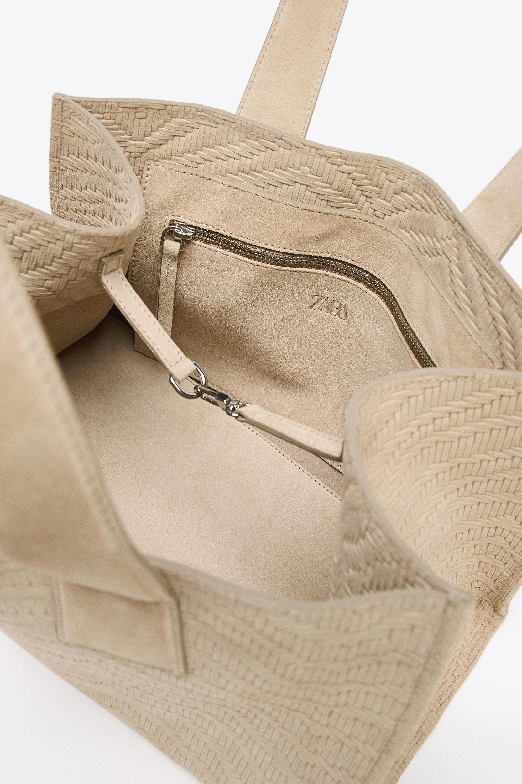 BRAIDED SPLIT LEATHER SHOPPER BAG Product Image