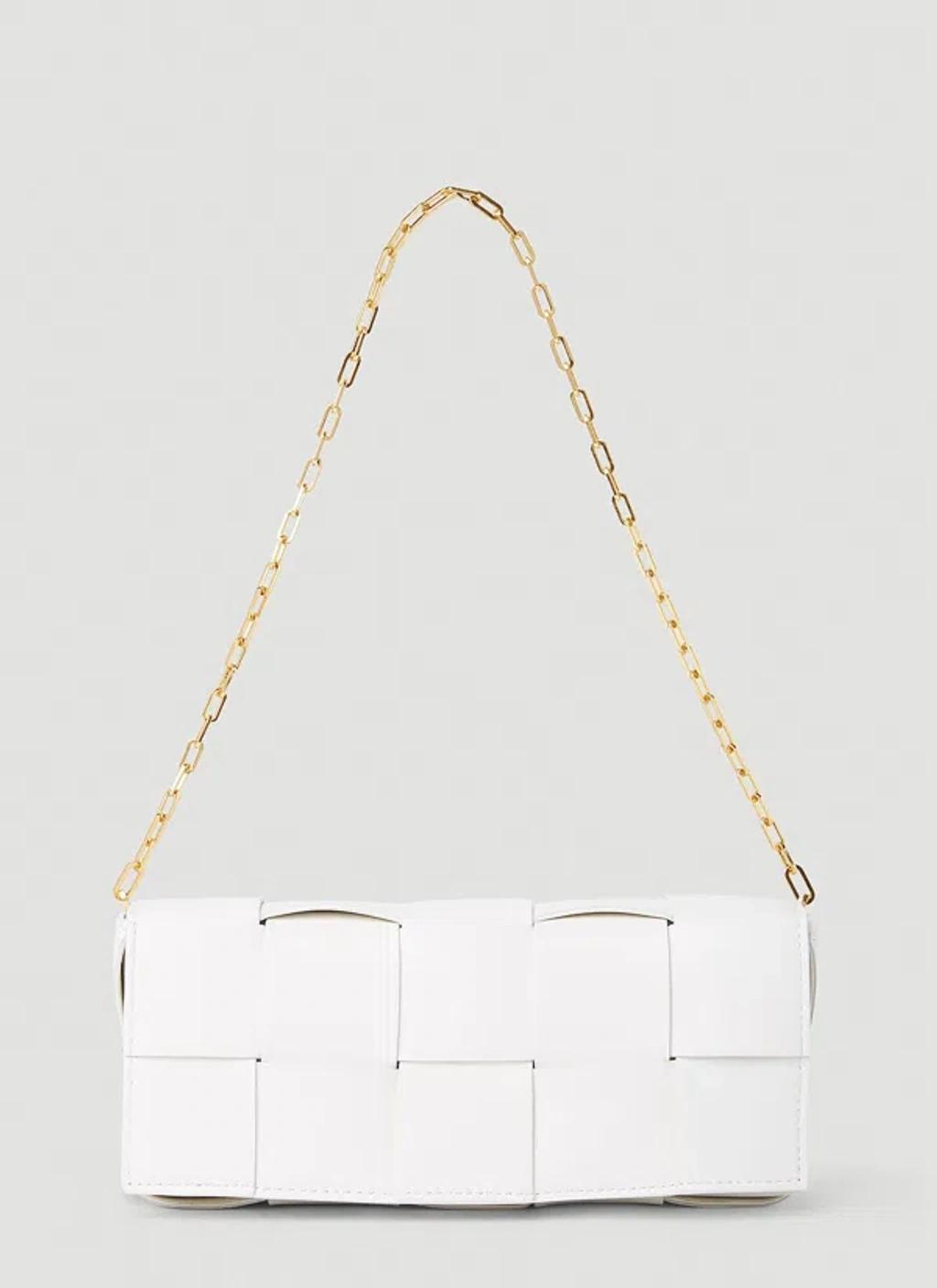 BOTTEGA VENETA Leather Chain Cassette Shoulder Bag In Cream Product Image