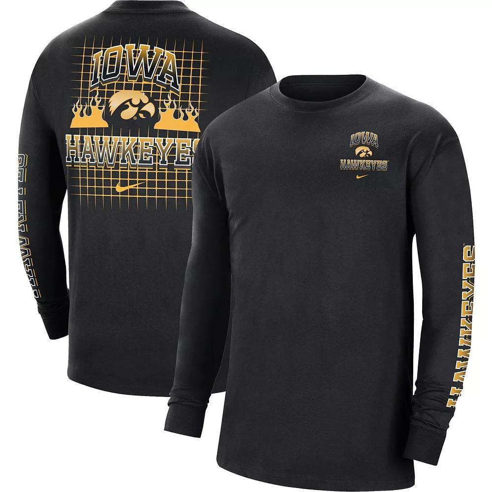 Men's Nike Black Iowa Hawkeyes Tour Max 90 Long Sleeve T-Shirt,  Product Image