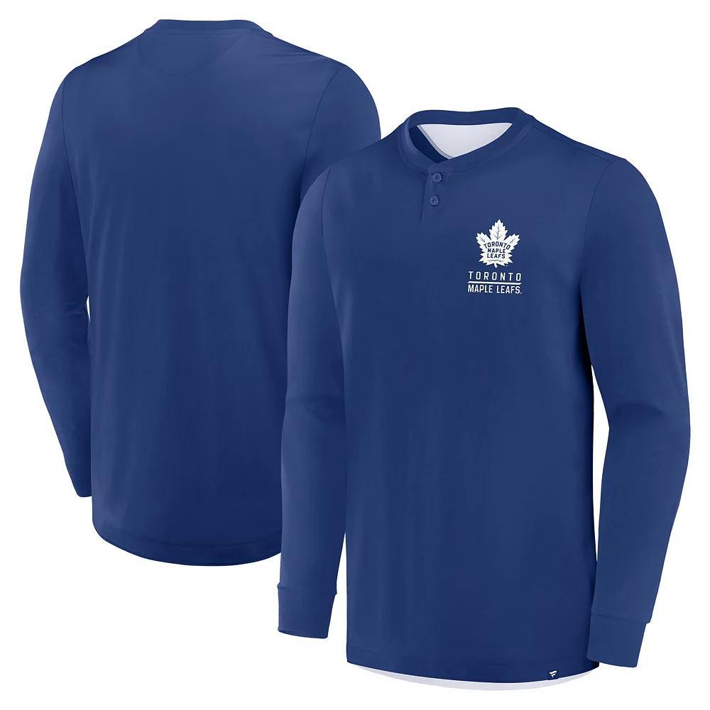 Men's Fanatics Blue Toronto Maple Leafs Adrenaline Push Long Sleeve T-Shirt, Size: 4XL, Mpl Blue Product Image