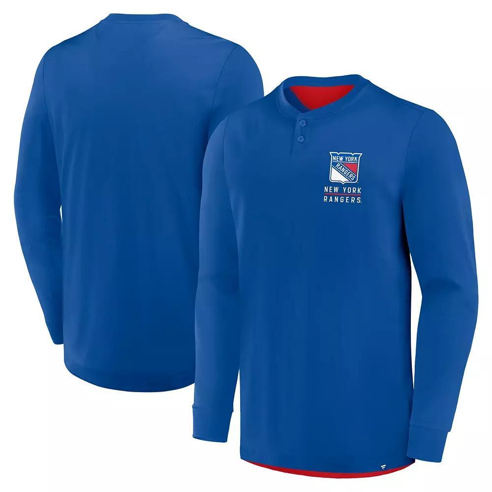 Men's Fanatics Blue New York Rangers Adrenaline Push Long Sleeve T-Shirt,  Product Image