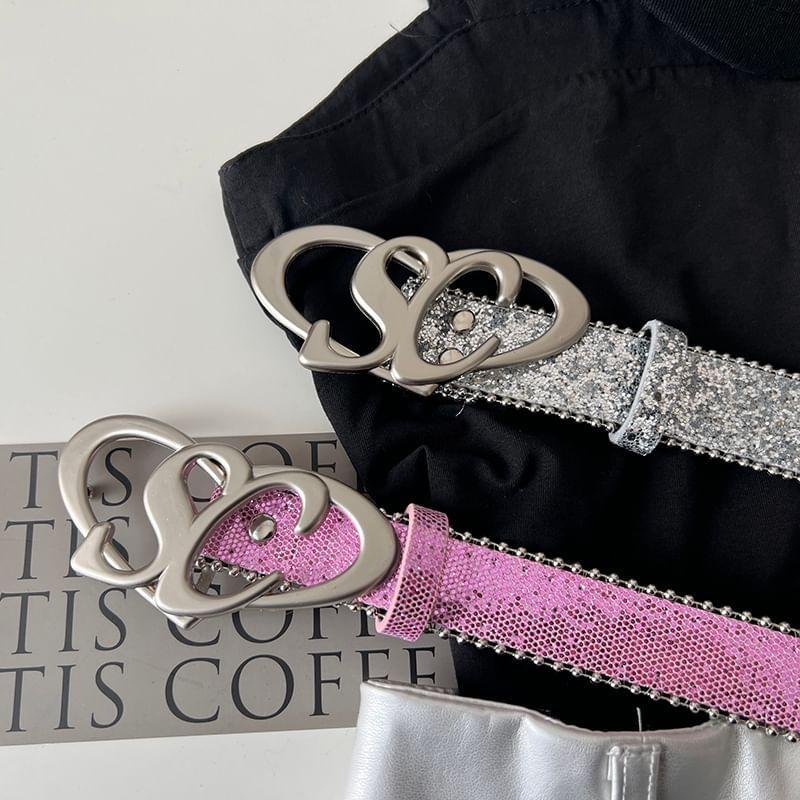 Lettering Buckle Sequin Belt Product Image