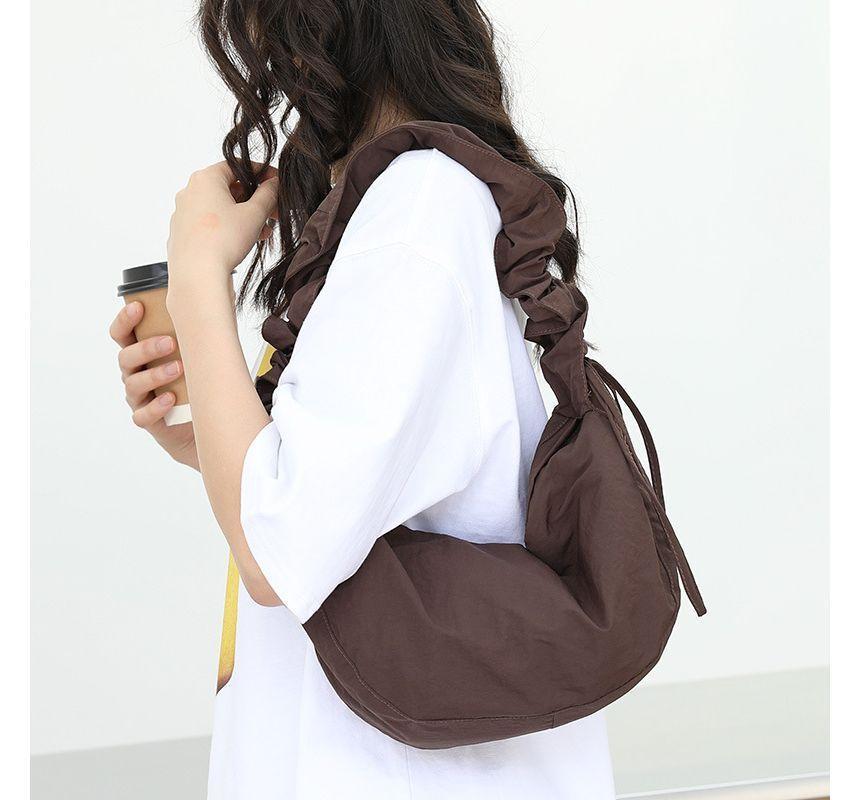 Plain Drawstring Nylon Hobo Bag Product Image