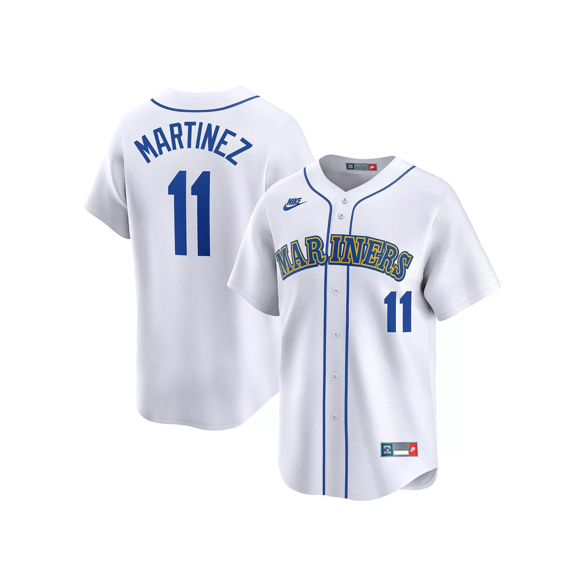 Men's Nike Edgar Martinez White Seattle Mariners Throwback Cooperstown Limited Jersey,  Product Image
