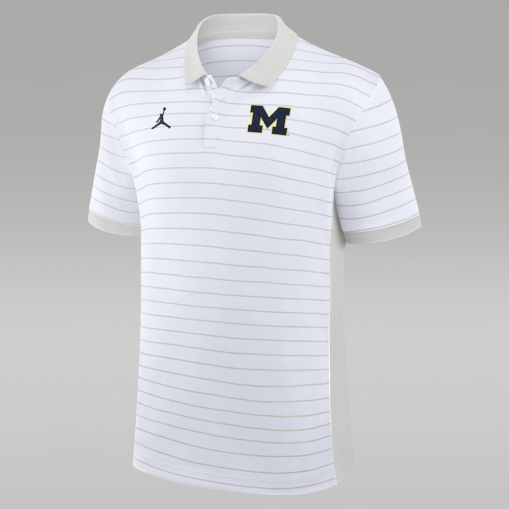 Mens Michigan Sideline Victory Stripe Jordan Brand Dri-FIT College Polo | 0JBG0CEBMWN-FR1 Product Image