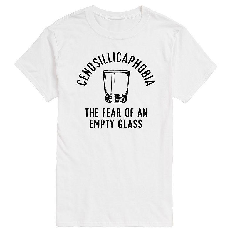 Big & Tall Cenosillicaphobia Empty Glass Graphic Tee, Men's, Size: 4XB, White Product Image