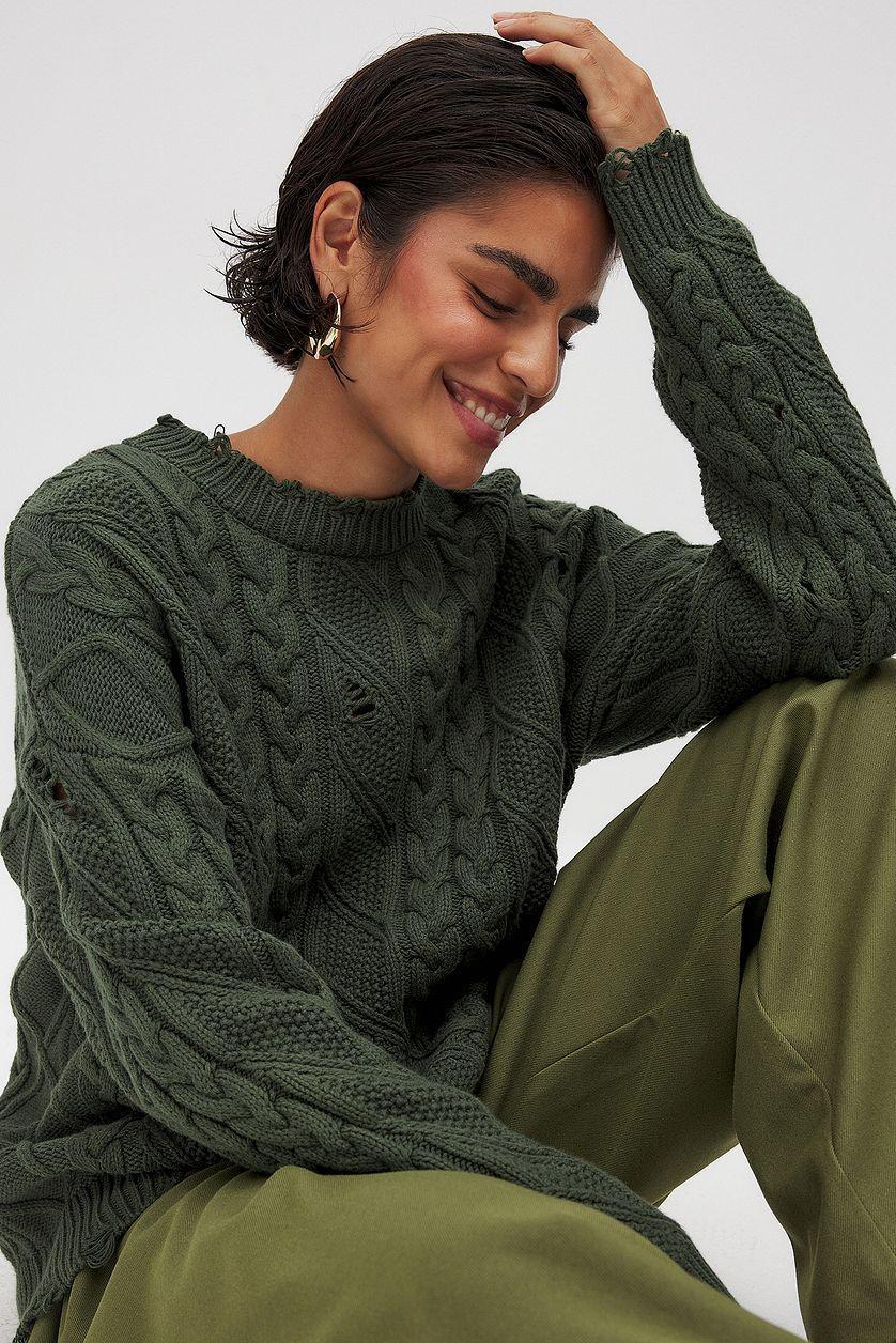 Cable Knitted Oversized Sweater Product Image