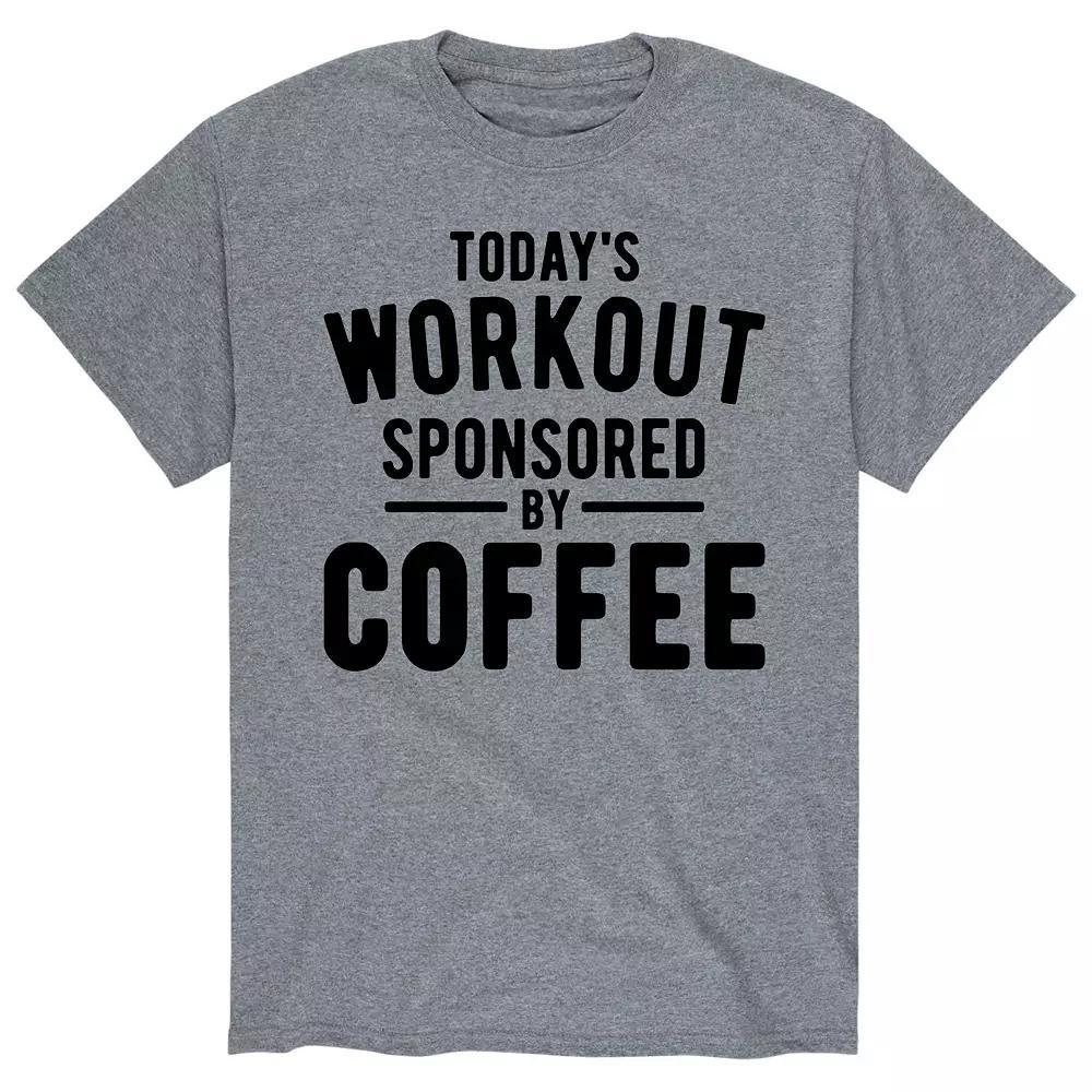 Men's Todays Workout Sponsored By Coffee Tee, Size: Large, Gray Product Image