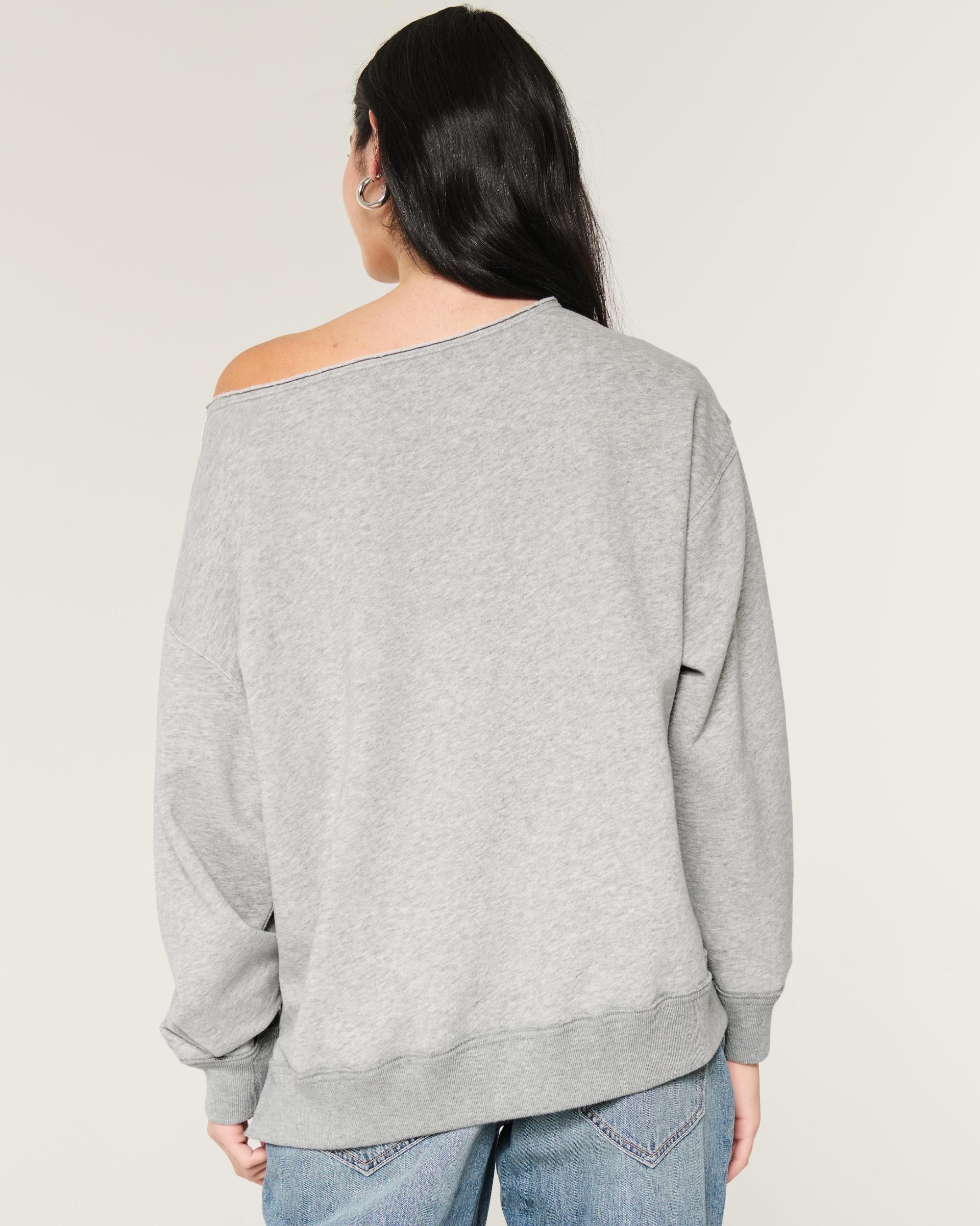 Oversized Off-the-Shoulder Sweatshirt Product Image