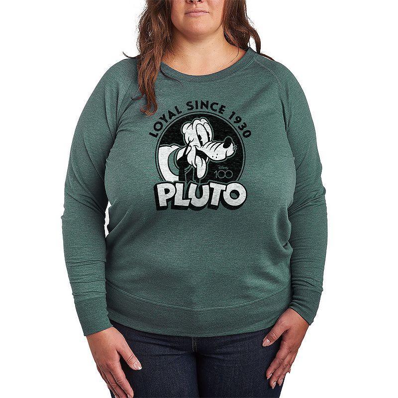 Disney 100 Pluto Plus Size Loyal Plus Size Lightweight French Terry Sweatshirt, Womens Product Image