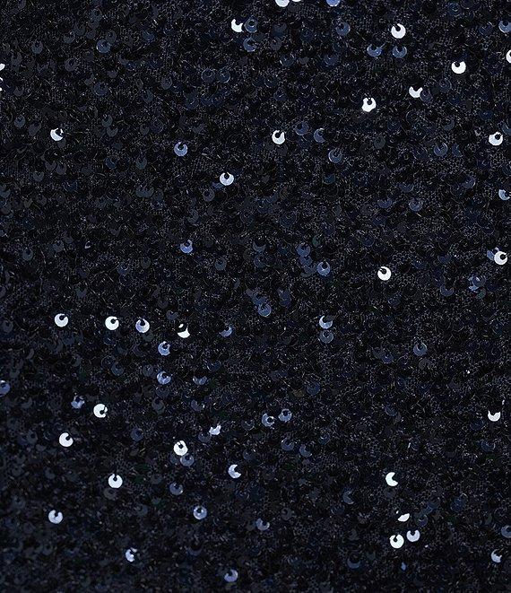 B. Darlin Mesh Sequin Spaghetti Strap V-Neck Dress Product Image