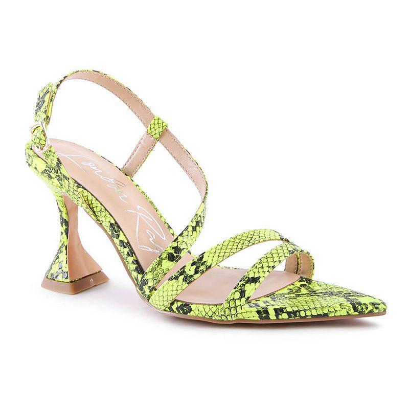 London Rag Cherry Tart Snake Print Women's Heeled Sandals, Size: 5, Pink Product Image