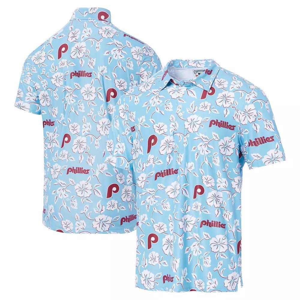 Men's Reyn Spooner Light Blue Philadelphia Phillies Cooperstown Collection Performance Polo, Size: Small Product Image