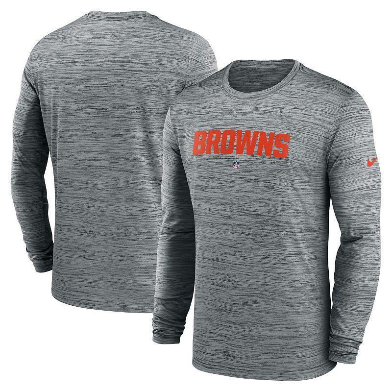 NIKE Men's Dri-fit Sideline Velocity (nfl Las Vegas Raiders) Long-sleeve T-shirt In Grey Product Image