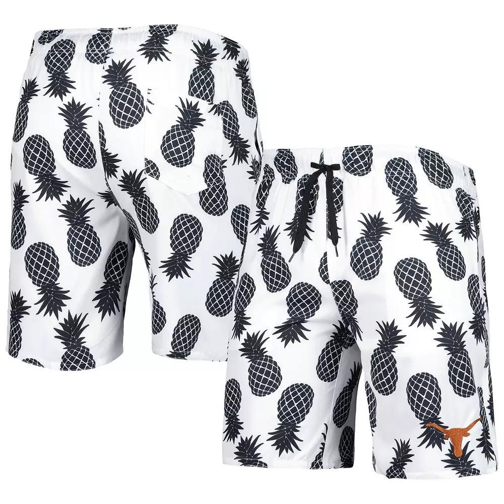 Men's Colosseum White Texas Longhorns Pineapples Swim Shorts, Size: Small Product Image