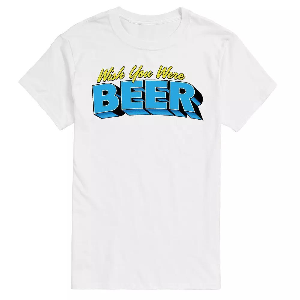 Big & Tall "Wish You Were Beer" Graphic Tee, Men's, Size: 3XB, White Product Image