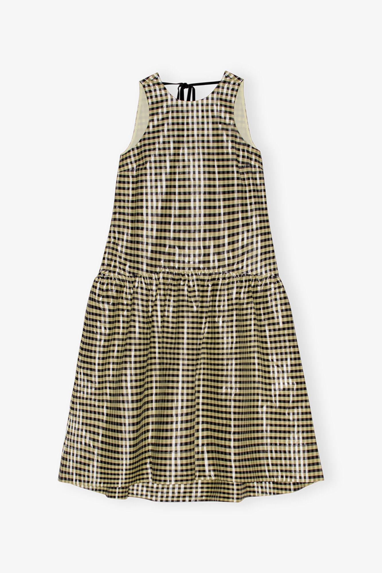 Shiny Check Jacquard Midi Dress Product Image