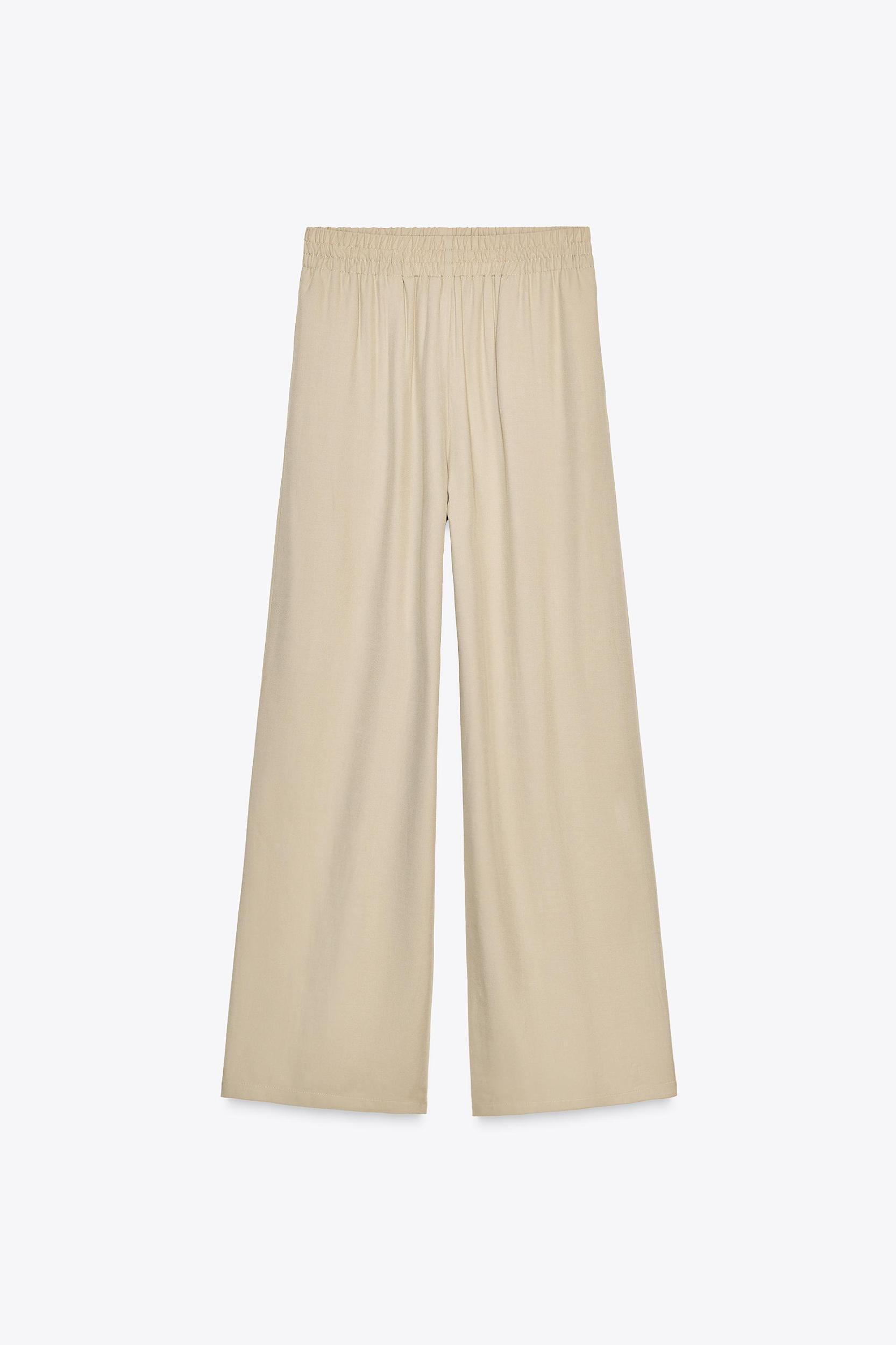 ELASTIC WAIST WIDE LEG PANTS Product Image