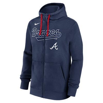 Atlanta Braves Knockout Script Men's Nike MLB Full-Zip Hoodie Product Image