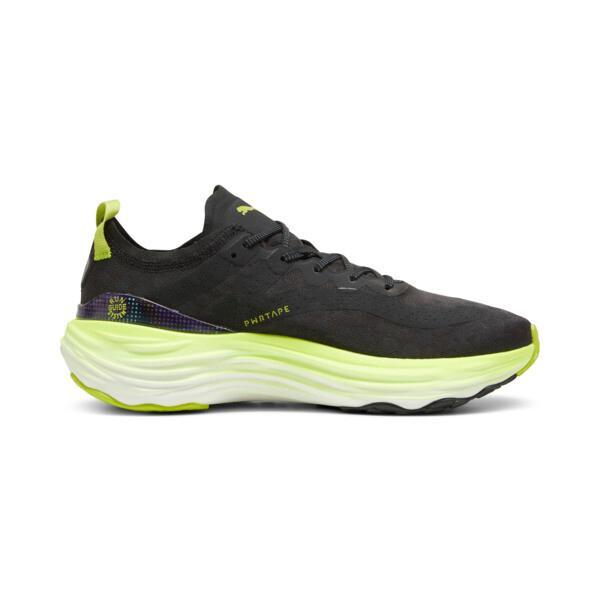 PUMA ForeverRun NITRO Mens Running Shoes in Black/Lime Pow/Mineral Grey Product Image