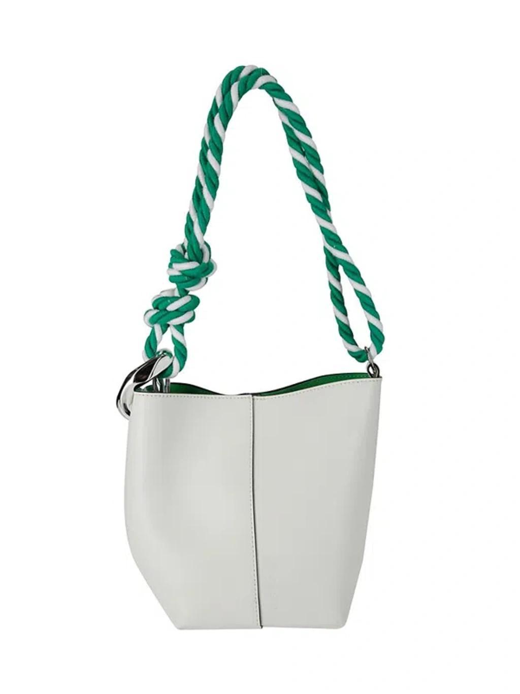 JW ANDERSON Jwa Corner Small Bucket Bag In White Product Image