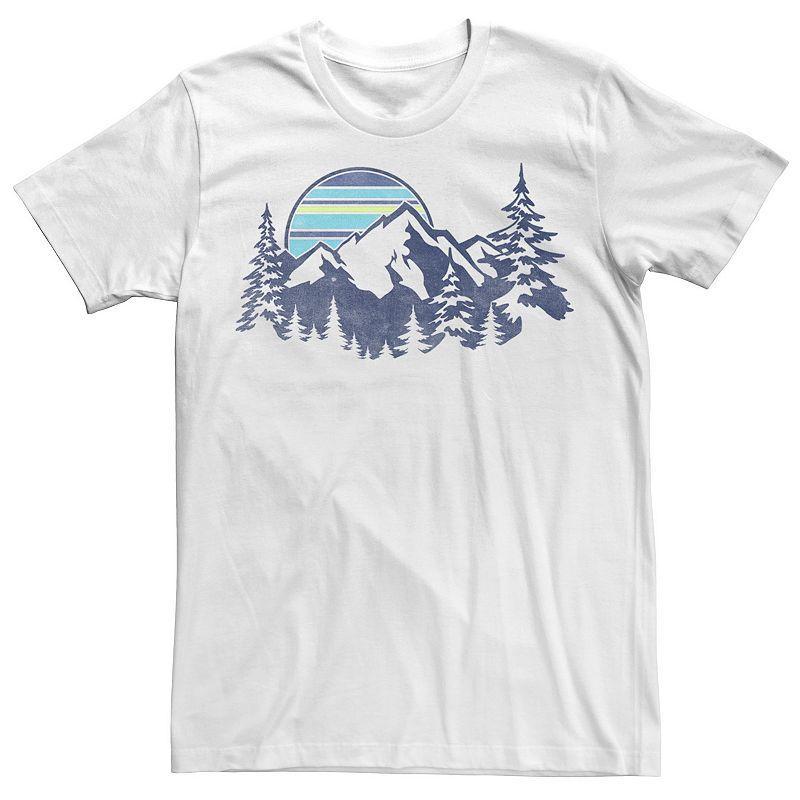 Mens Mountain Range Striped Sunset Tee Product Image