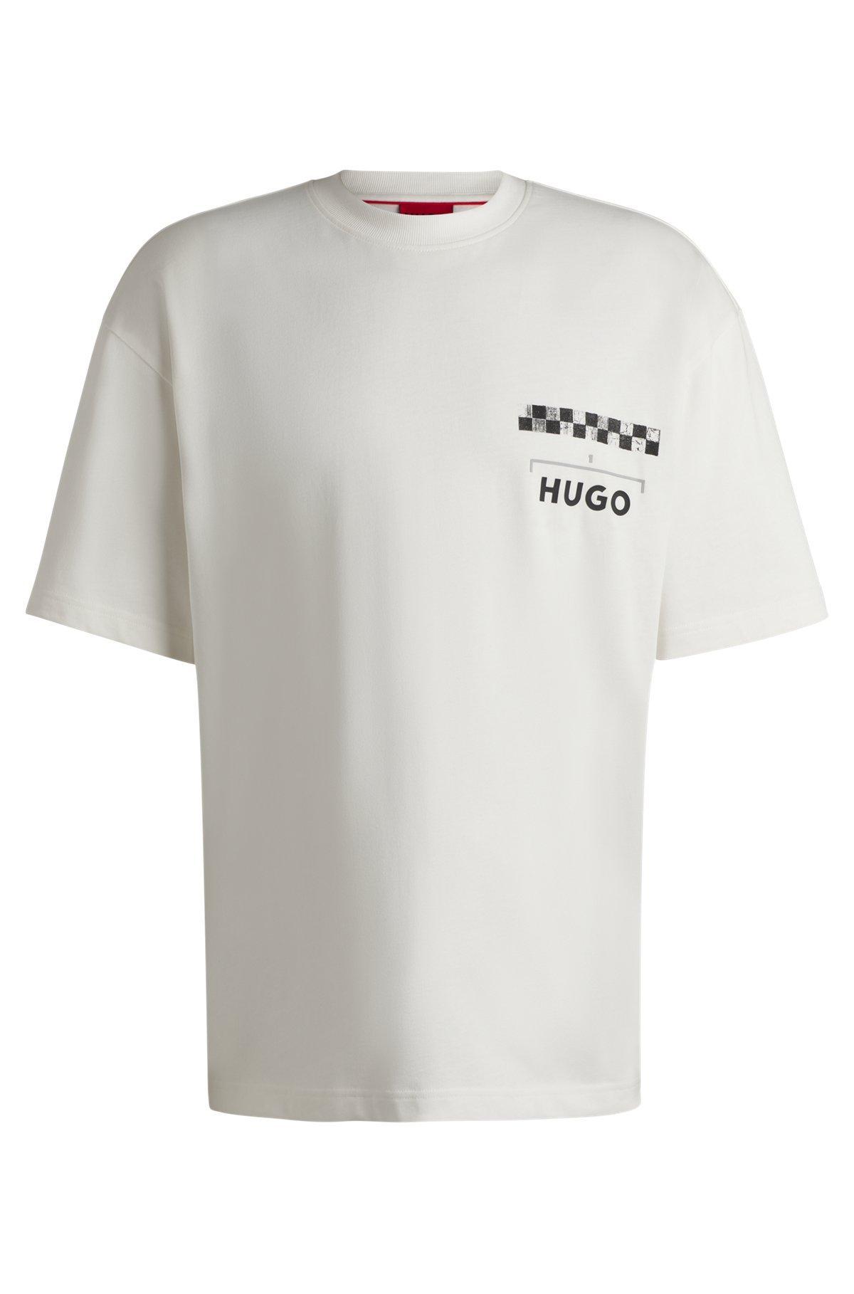 Cotton-jersey T-shirt with racing prints Product Image